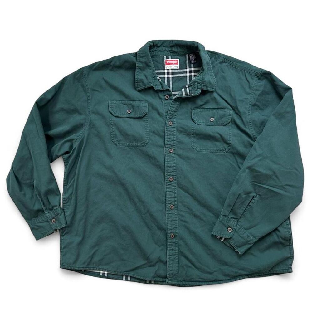 Wrangler Premium Quality cotton green flannel, men's size 3X